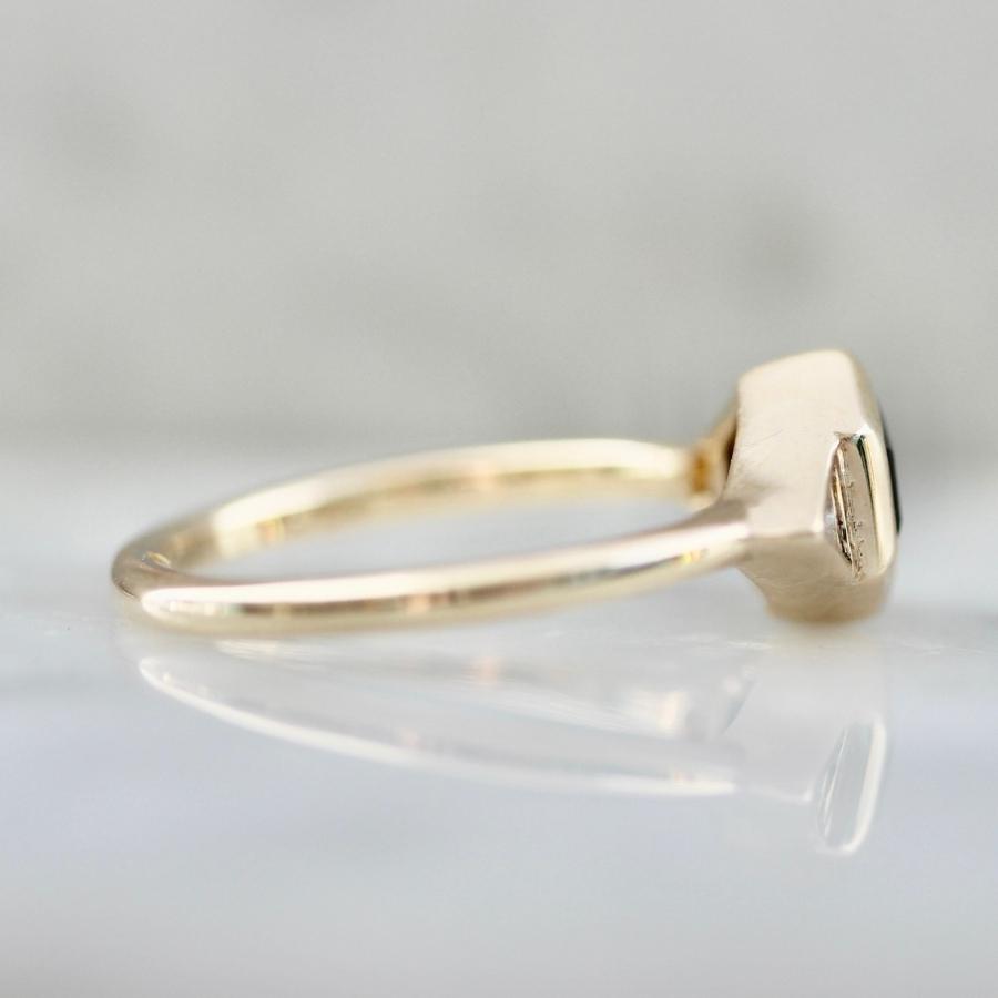 High Stakes Teal Hexagon Portrait Cut Spinel Ring