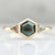 High Stakes Teal Hexagon Portrait Cut Spinel Ring