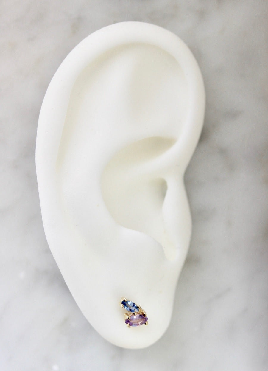 Larkspur Purple & Blue Sapphire Studs