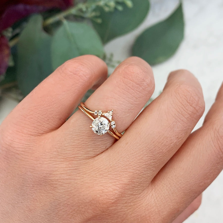 .78 Carat Stella Salt & Pepper Round Brilliant Cut Diamond Ring