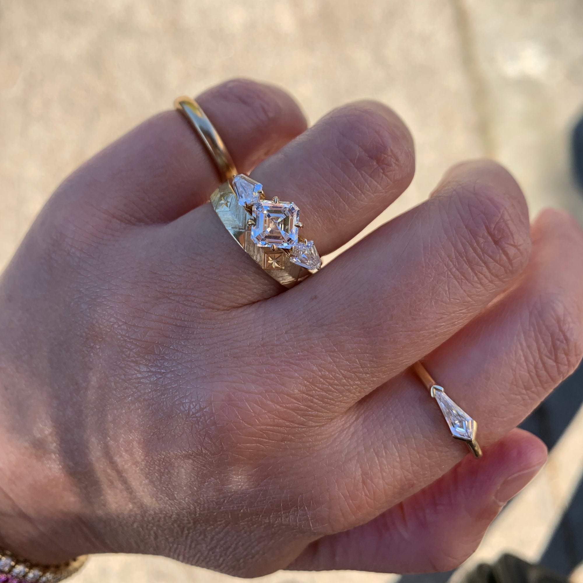 Hot Shot White Kite Cut Diamond Ring