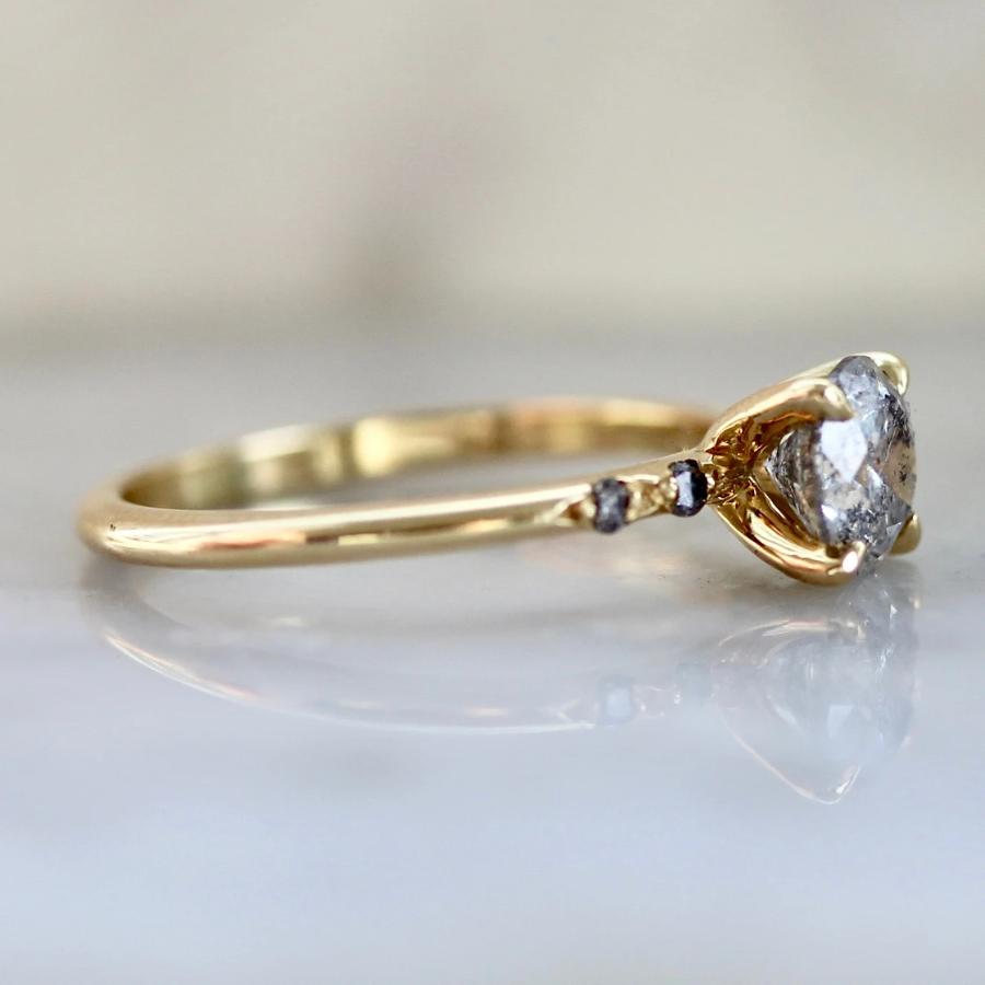 Stella Salt & Pepper Diamond Ring With Special Star Engraving