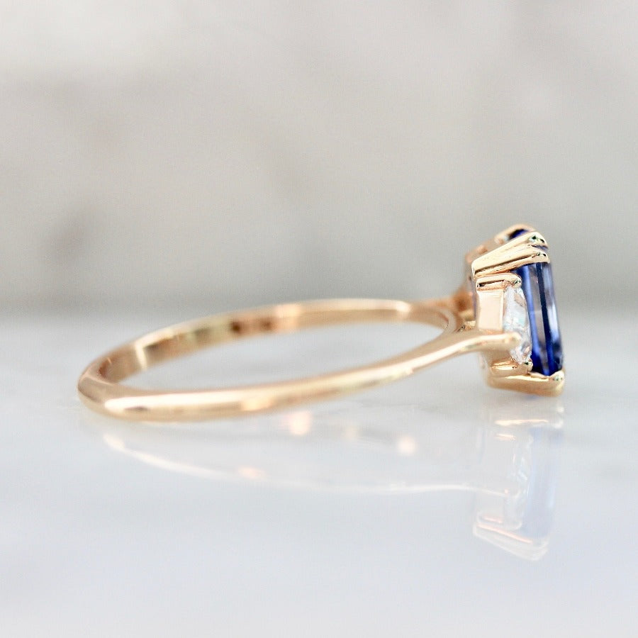 Scenic Route Emerald Cut Ceylon Sapphire Ring