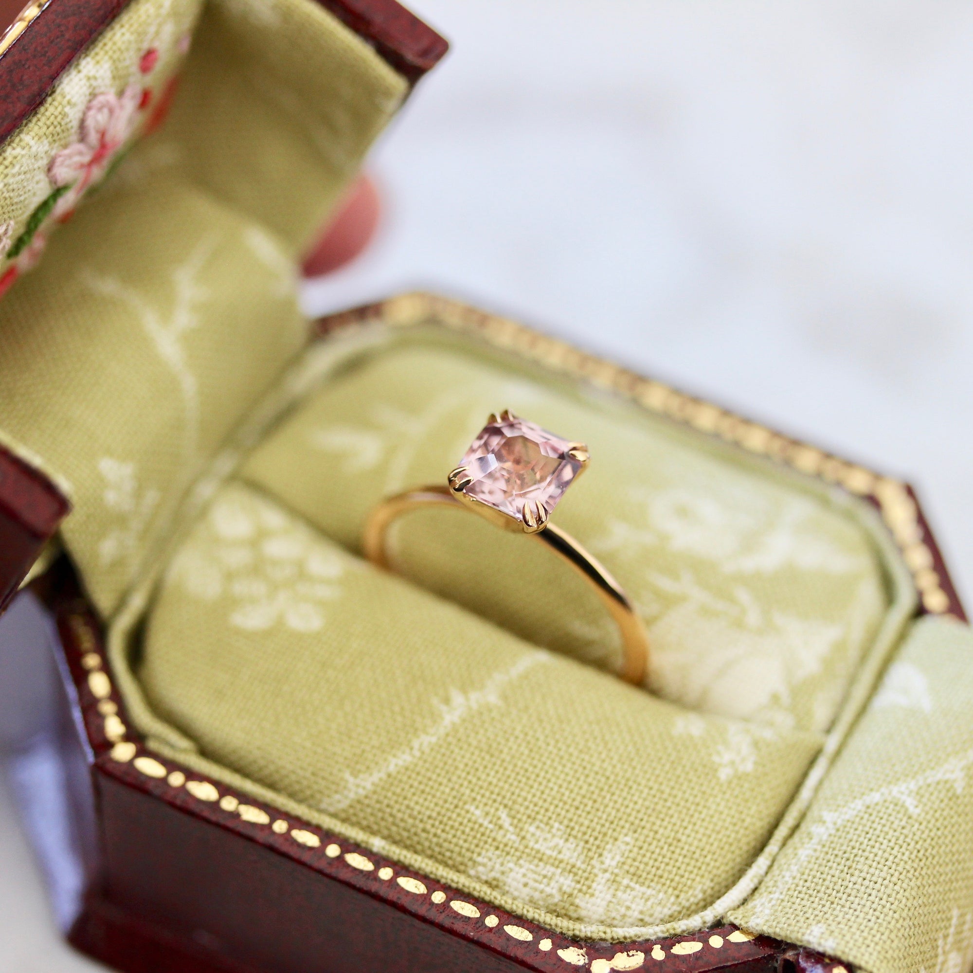 Hey Sugar Pink Square Emerald Cut Spinel Ring