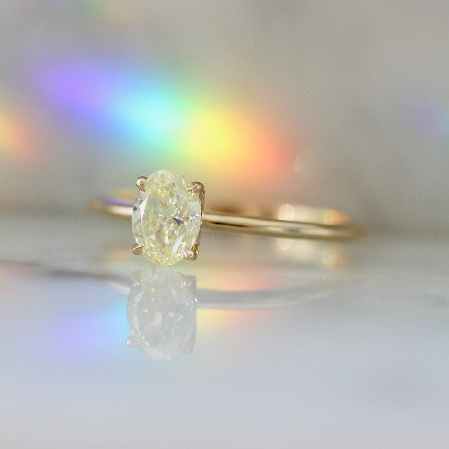Harvest Moon Yellow Oval Cut Diamond Ring