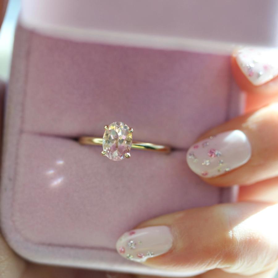 Haven Pale Pink Oval Cut Morganite Ring