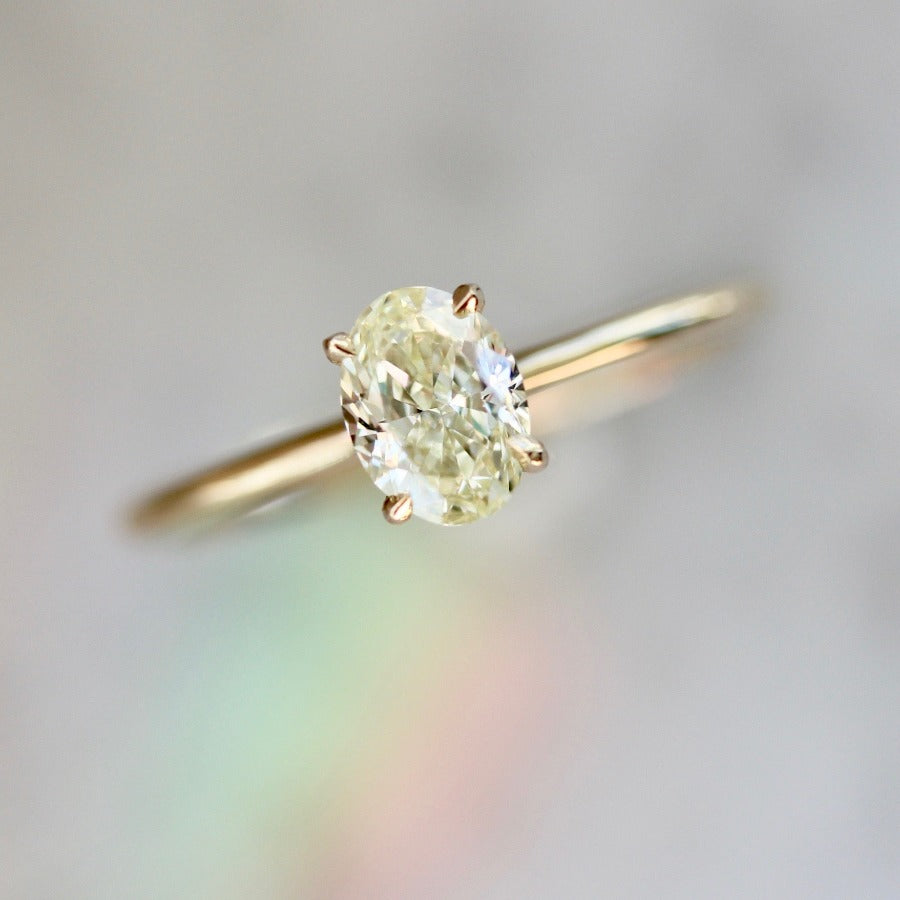 Harvest Moon Yellow Oval Cut Diamond Ring