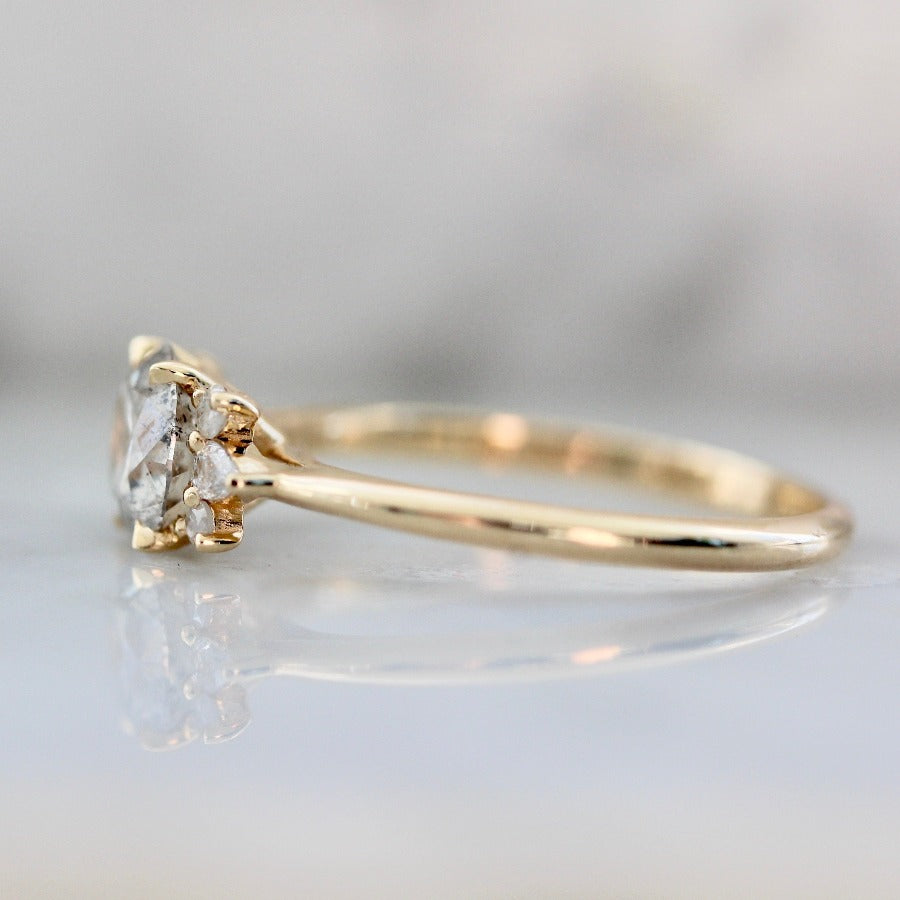 Glitterball Salt & Pepper Mirella Round Brilliant Cut Diamond Ring