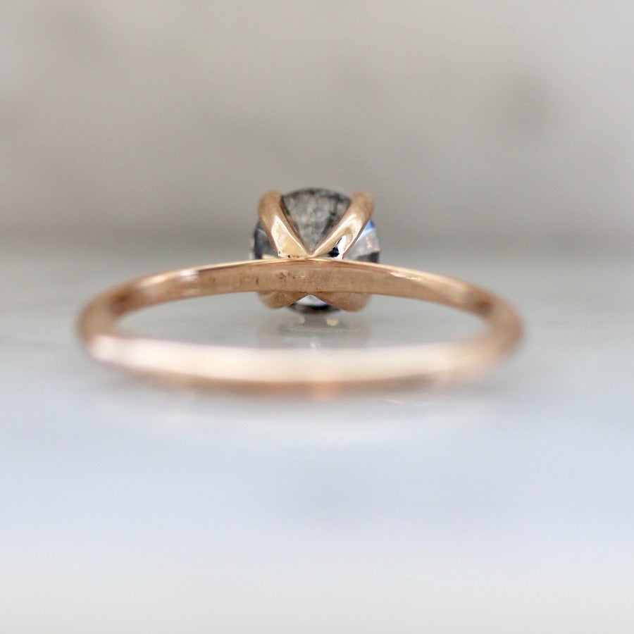 Stella Salt & Pepper Diamond Ring in Rose Gold