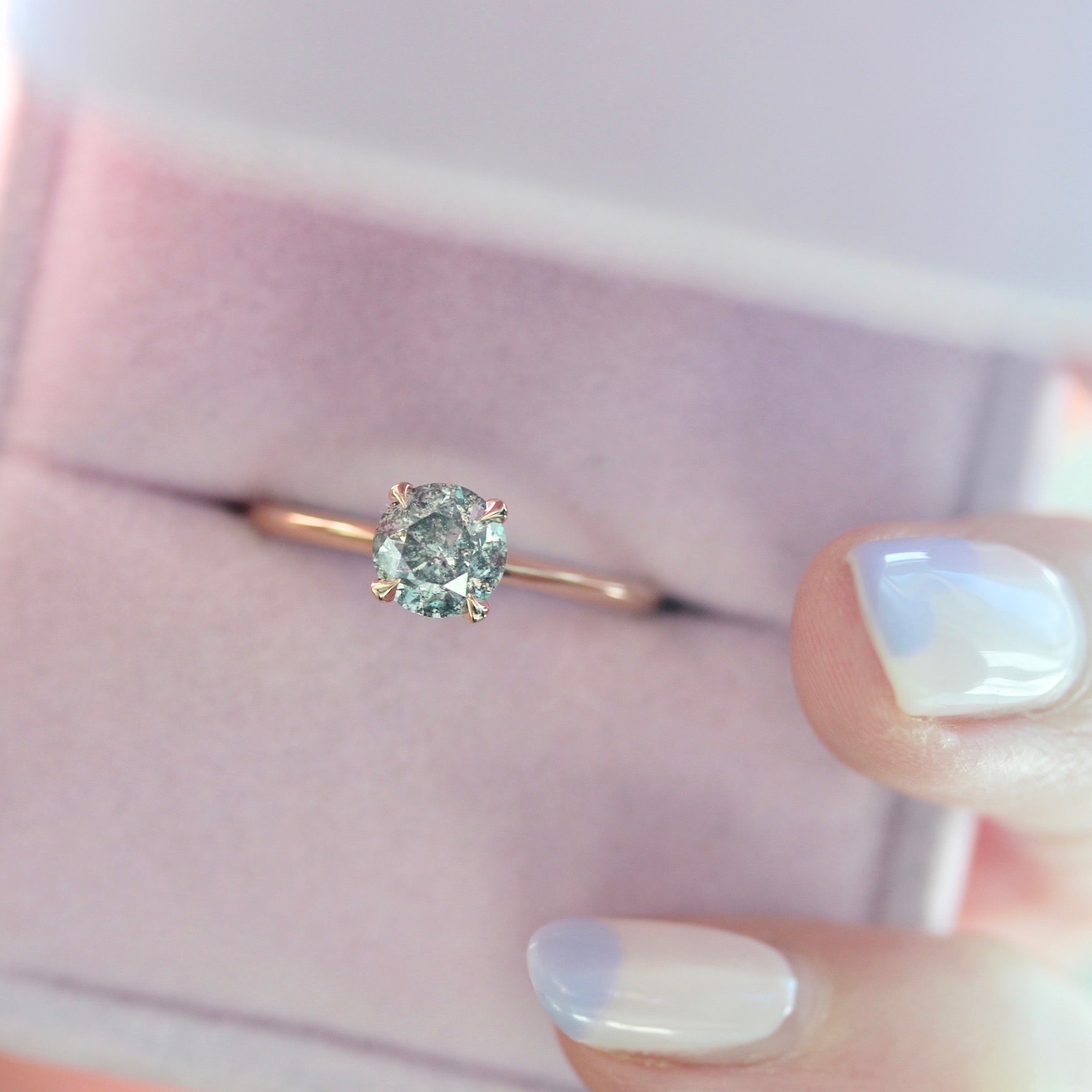 Stella Salt & Pepper Diamond Ring in Rose Gold