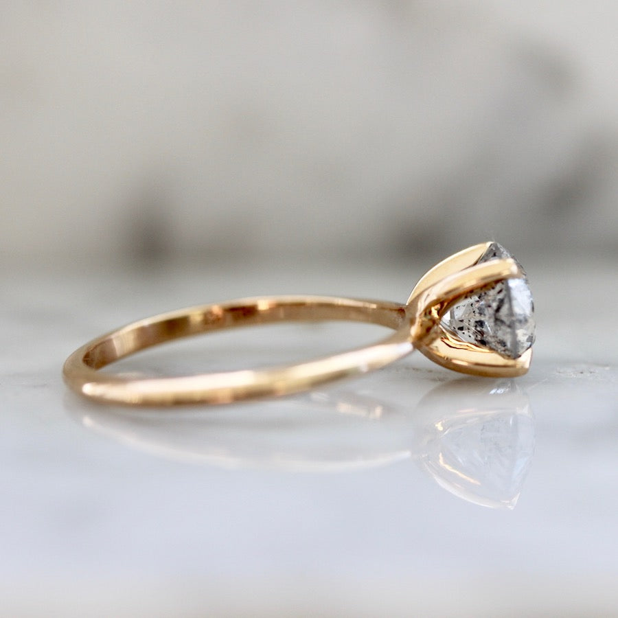 Stella Salt & Pepper Diamond Ring in Peach Gold