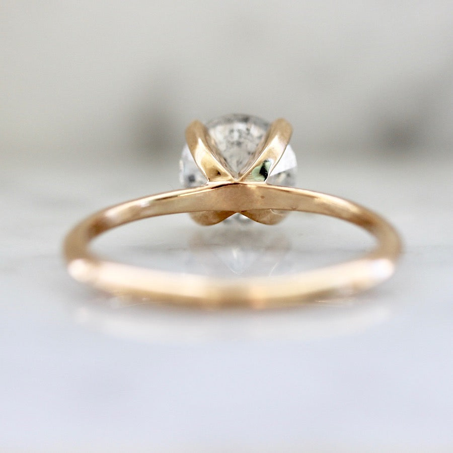 Stella Salt & Pepper Diamond Ring in Peach Gold