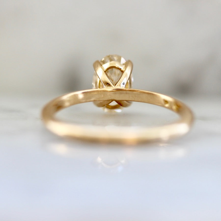 
            Ibiza Sun Champagne Oval Cut Diamond Ring In Peach Gold