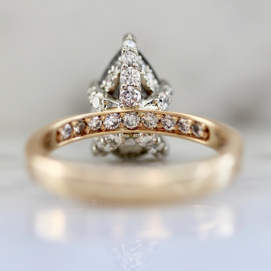 Zahara Salt & Pepper Pear Cut Diamond Ring