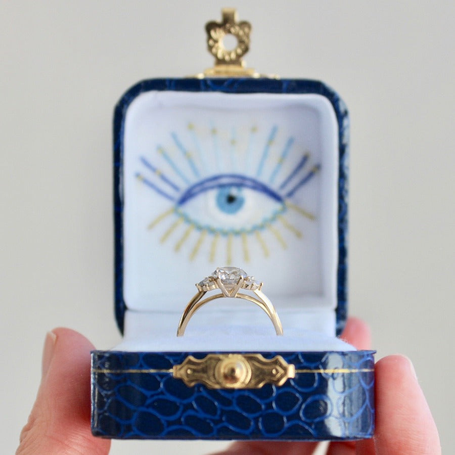 Glitterball Salt & Pepper Mirella Round Brilliant Cut Diamond Ring