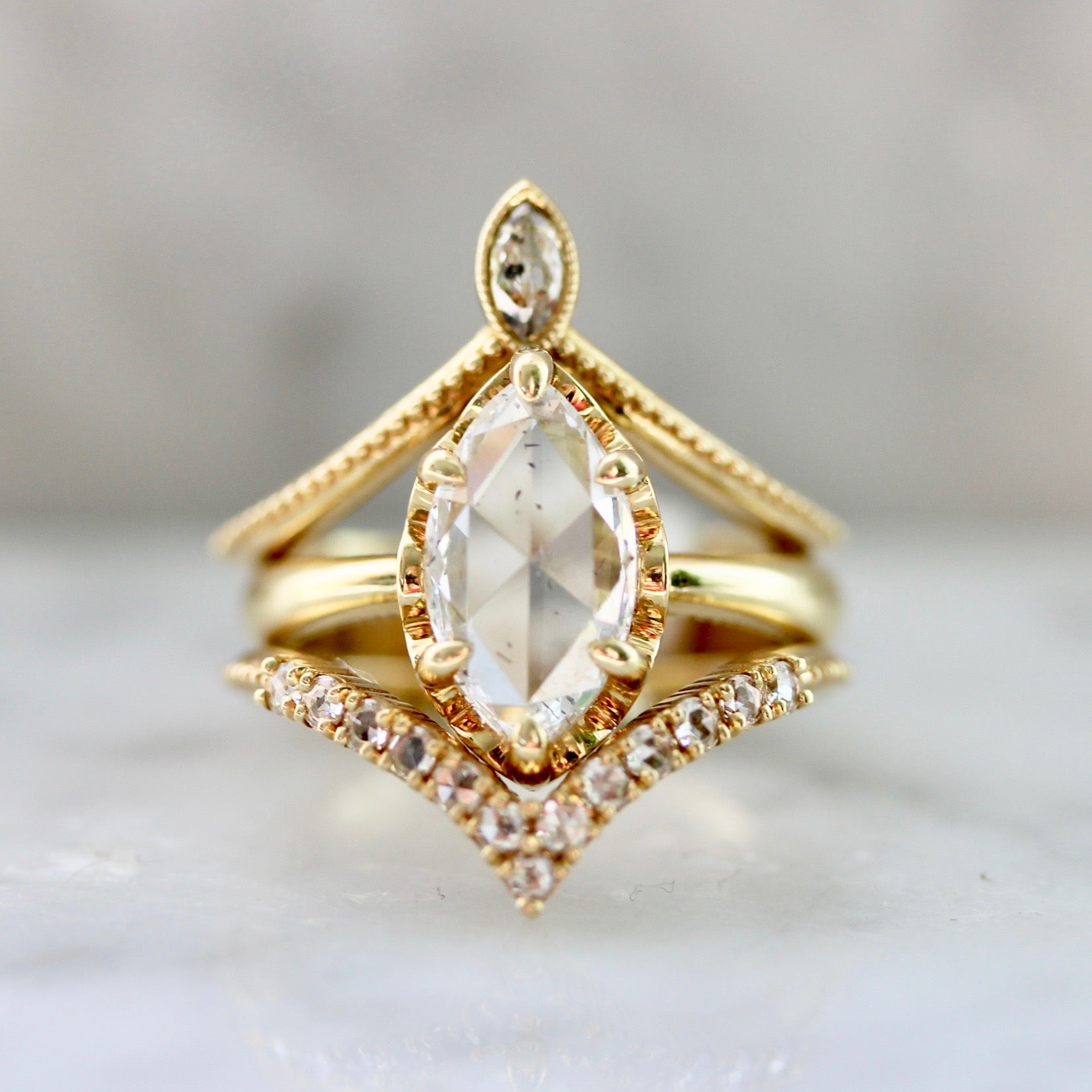 Eden Rose Cut Stacking Diamond Ring