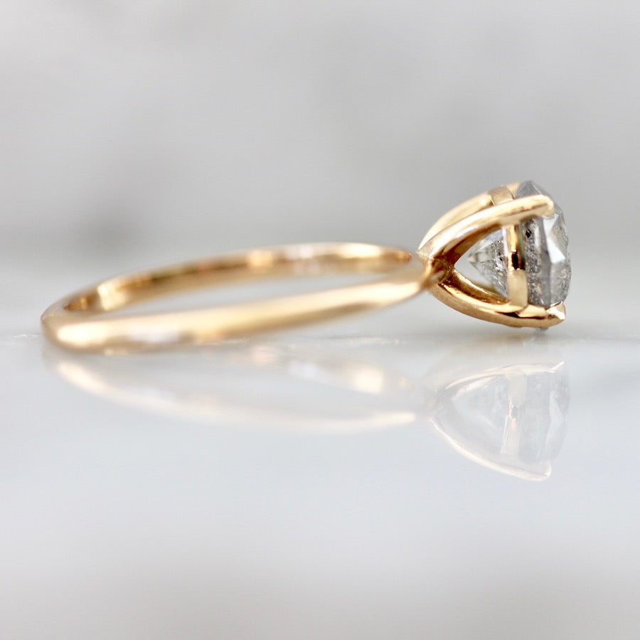 Stella Salt & Pepper Diamond Ring in Peach Gold