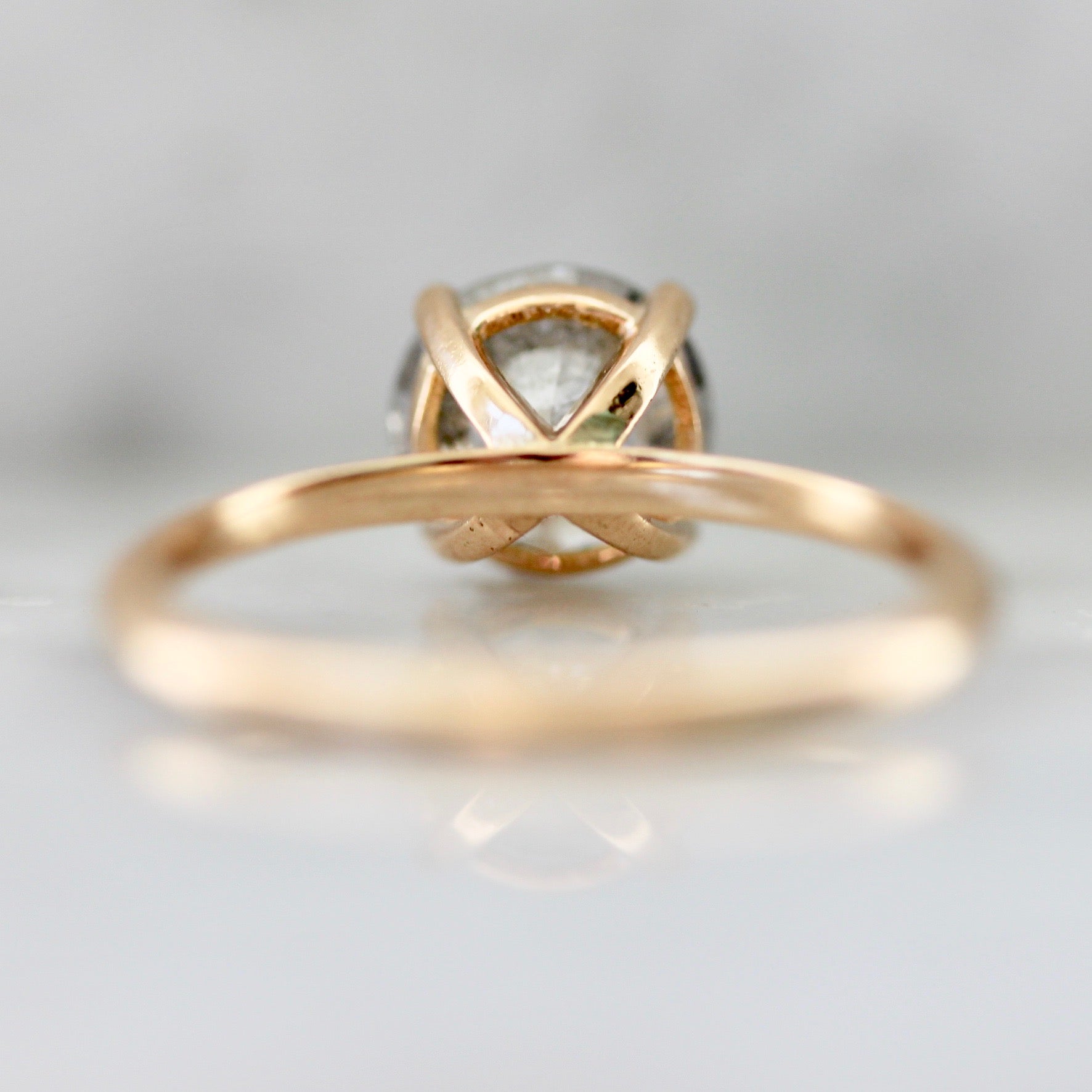 Stella Salt & Pepper Diamond Ring in Peach Gold