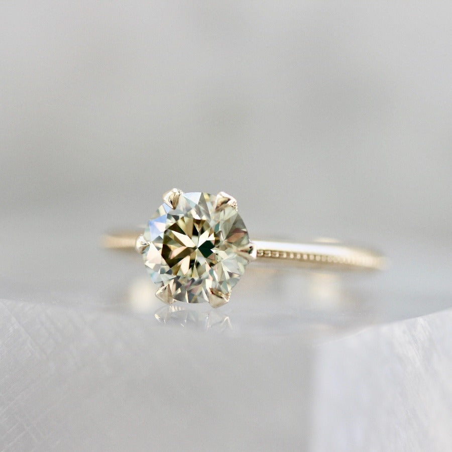 Kissing Sunlight Round Cut Diamond Ring