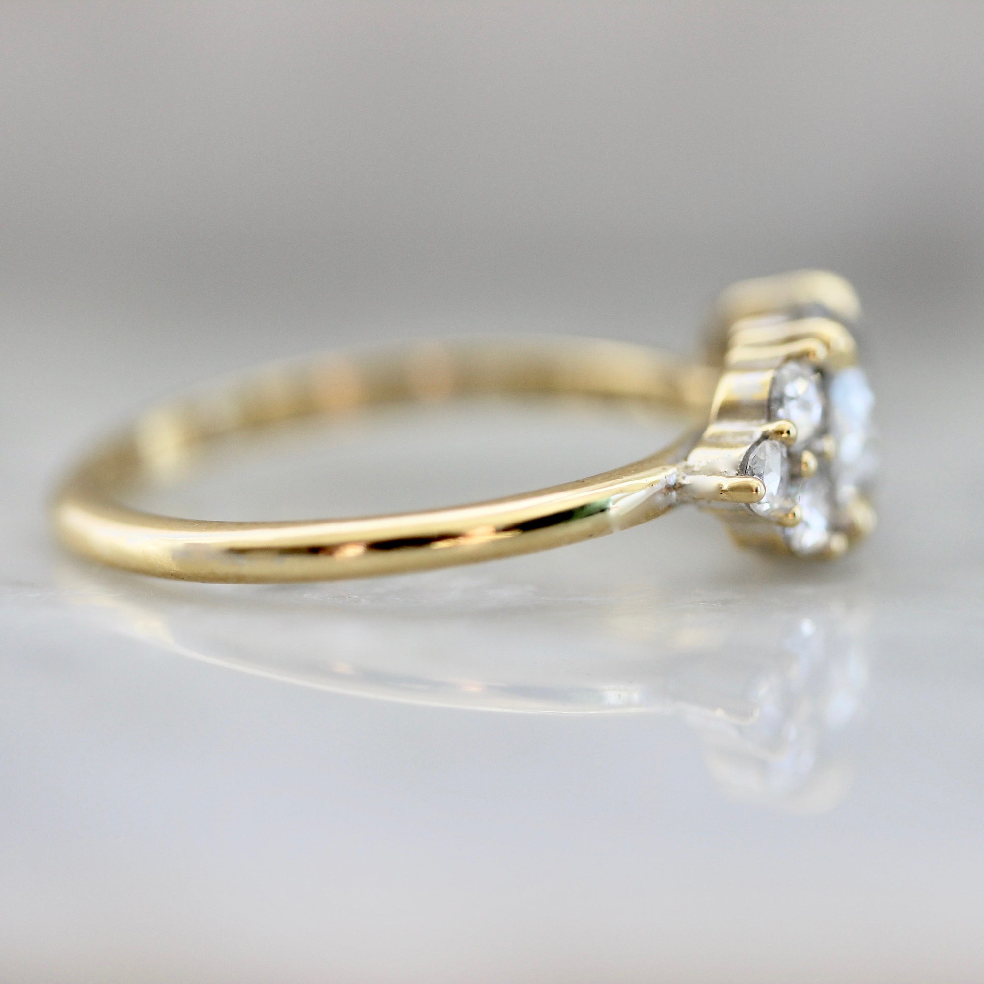 Mystic Mama Grey Diamond Ring in Yellow Gold