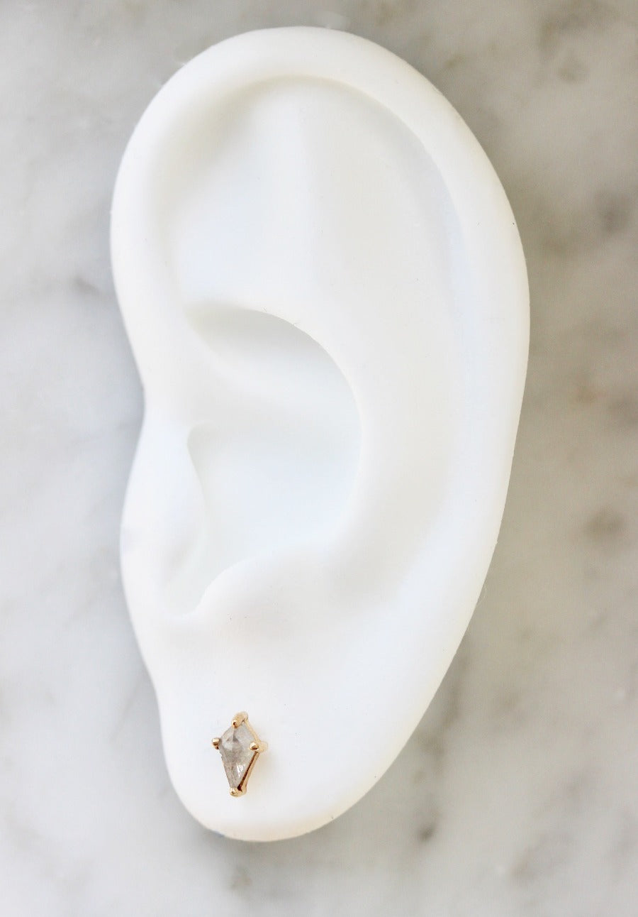 Grey Diamond Kite Cut Earrings