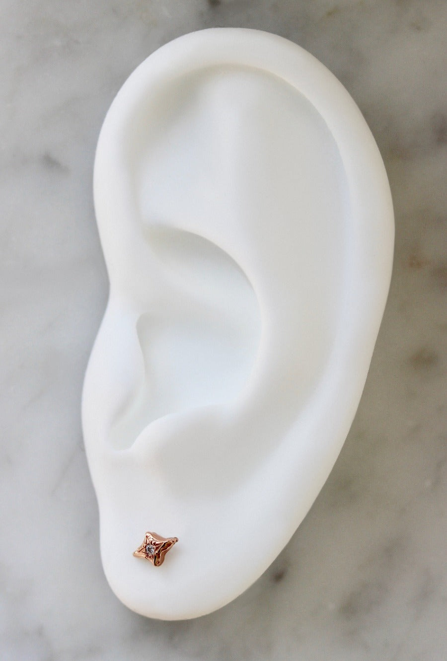 Rustic Rose Gold & Diamond Earings