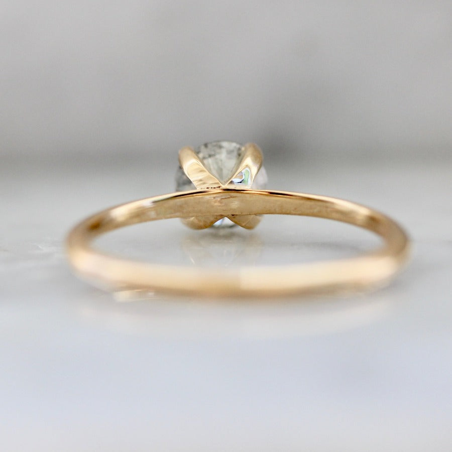 Stella .74 Carat Salt & Pepper Round Brilliant Cut Diamond Ring With Milgrain