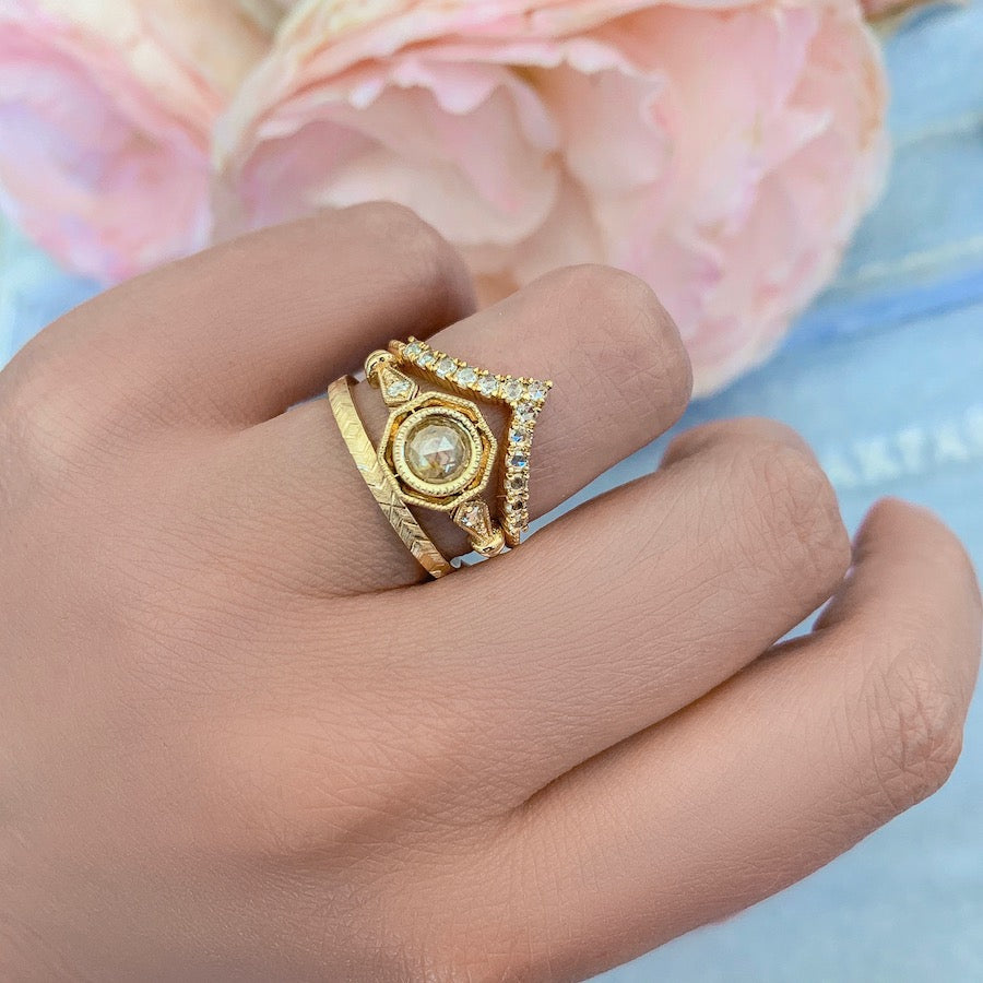 
            Cosima Peach Rose Cut Diamond Ring