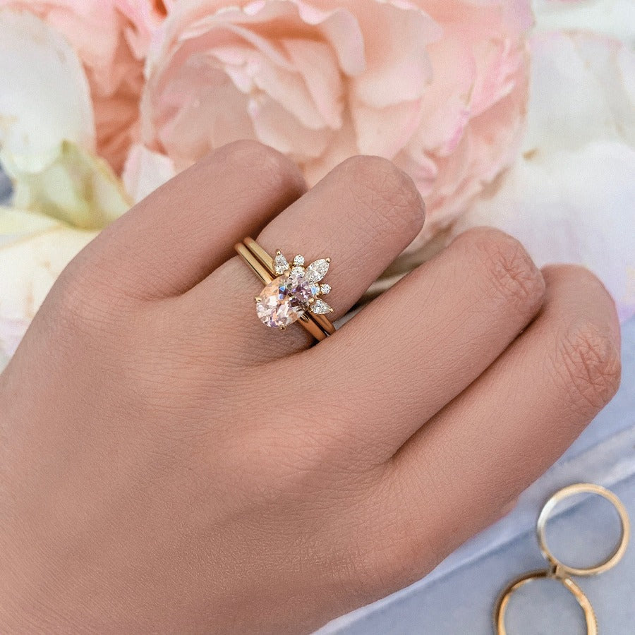 Haven Pale Pink Oval Cut Morganite Ring
