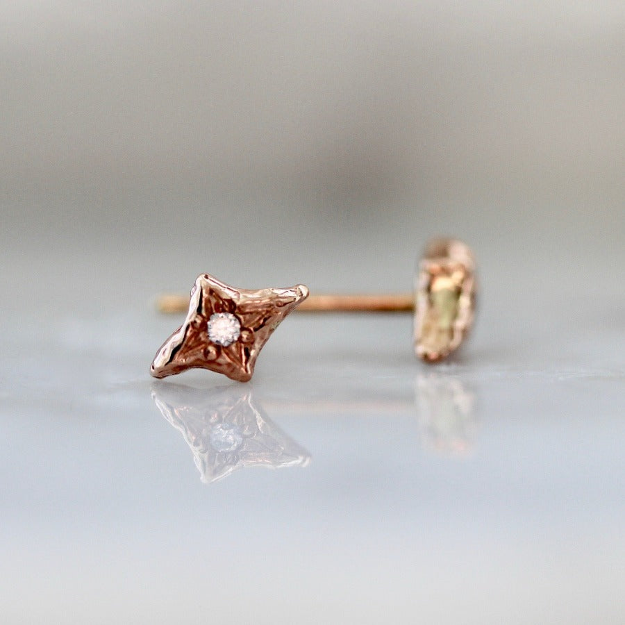 Nova Diamond Star Earrings in Rose Gold