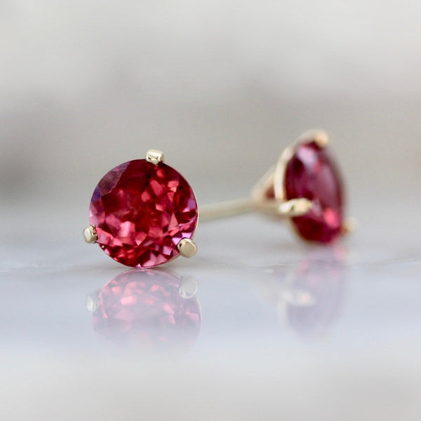 2.64 Carats Total Berry Tourmaline Earrings