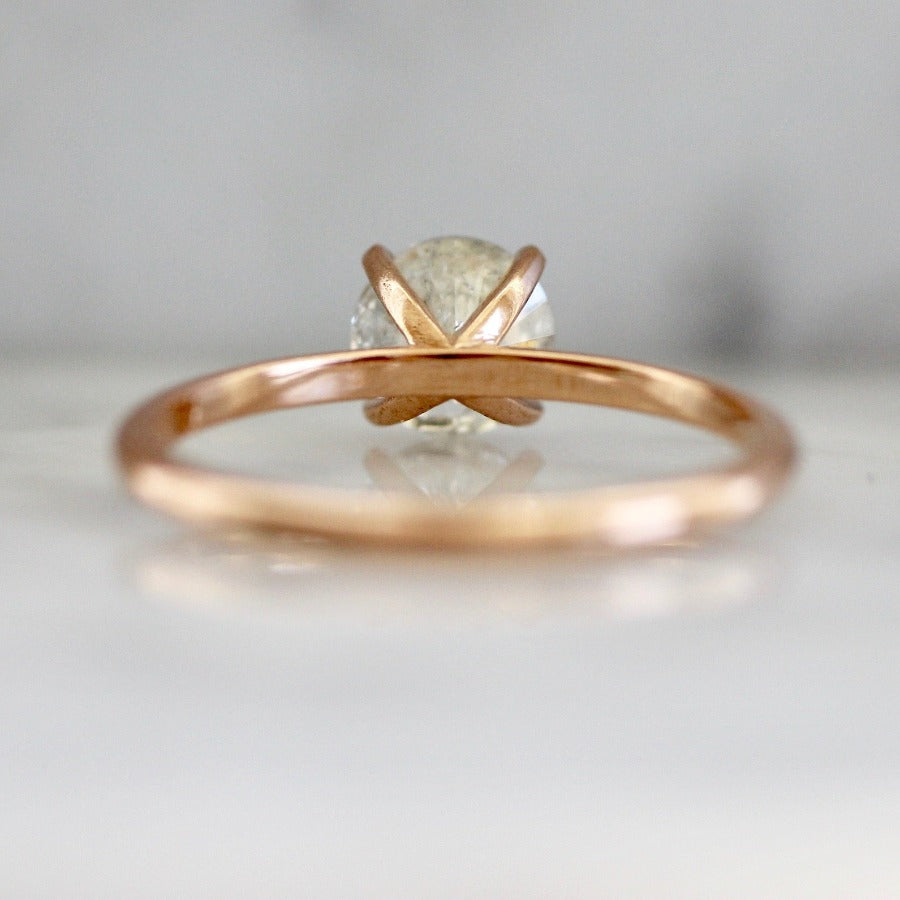 Icey Diamond Stella With Pink Diamond Pave Shoulders In Rose Gold