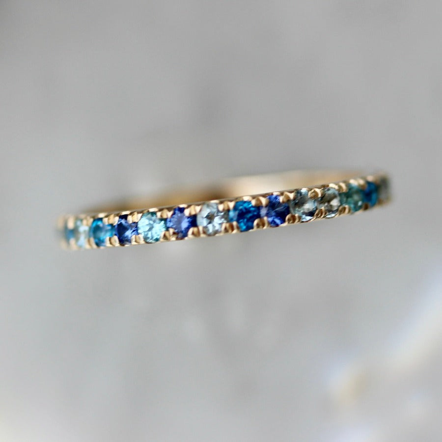 
            Funfetti Blue Round Brilliant Cut Gemstone Medley Band