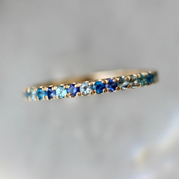 Funfetti Blue Round Brilliant Cut Gemstone Medley Band