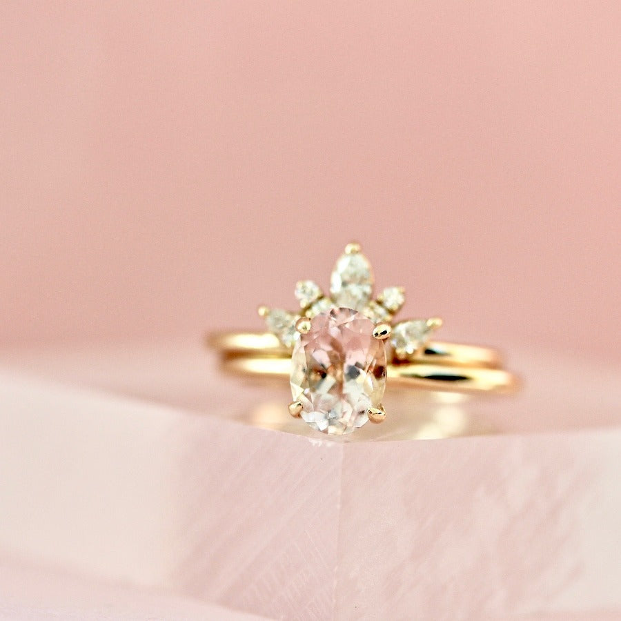 Haven Pale Pink Oval Cut Morganite Ring