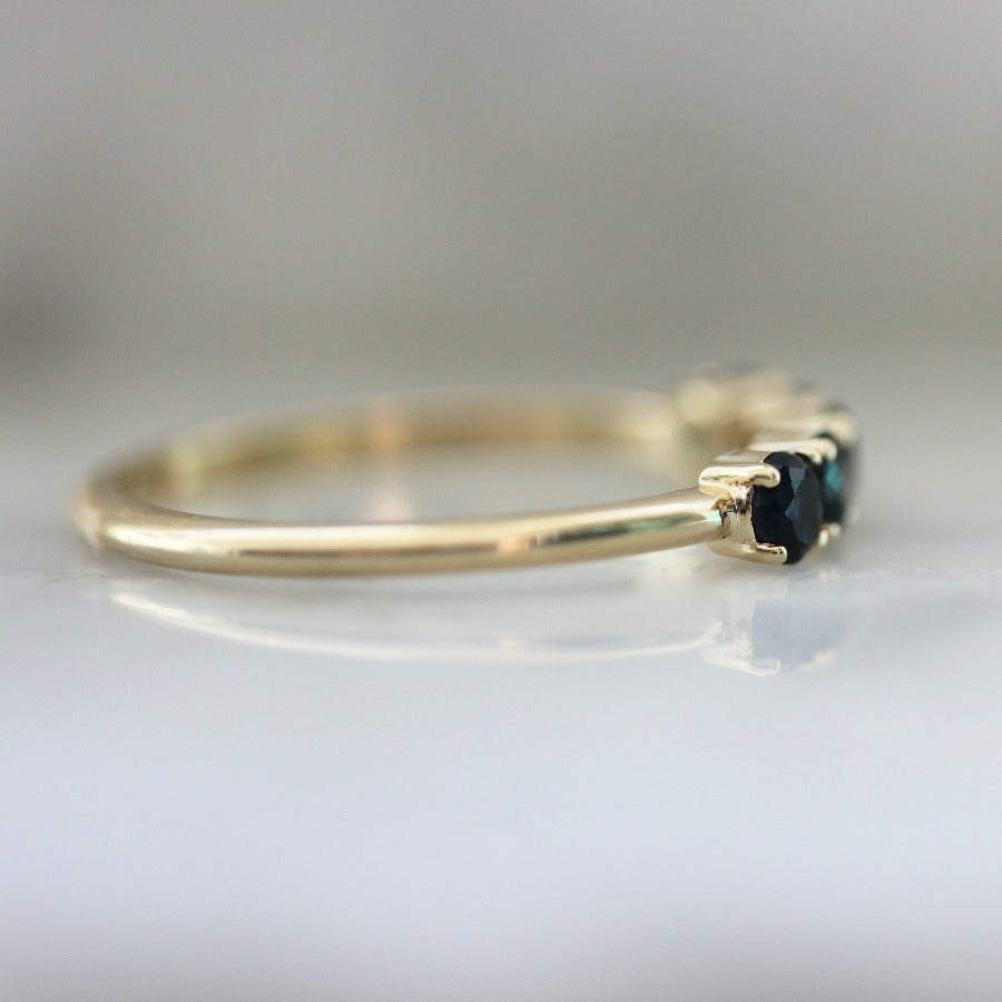 Pony Up Blue Ombré Round Brilliant Cut Sapphire Band