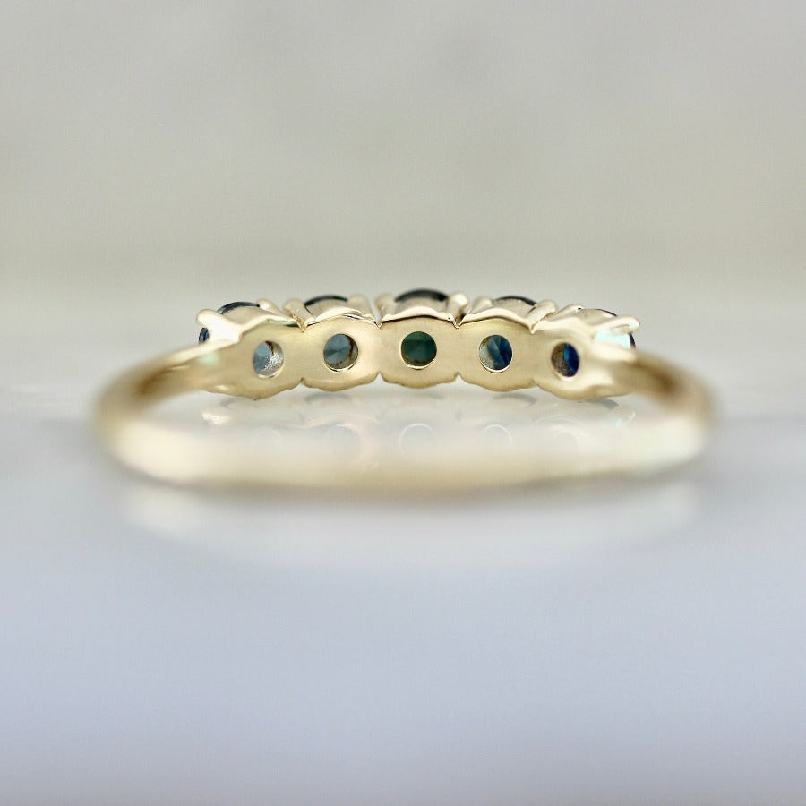 Pony Up Blue Ombré Round Brilliant Cut Sapphire Band