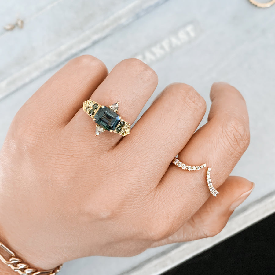 Pointed Open Cuff Diamond Ring