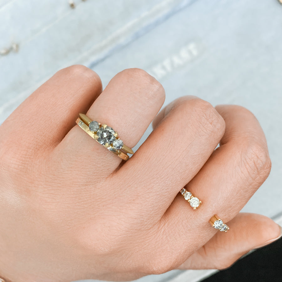 Straight Open Cuff Diamond Ring