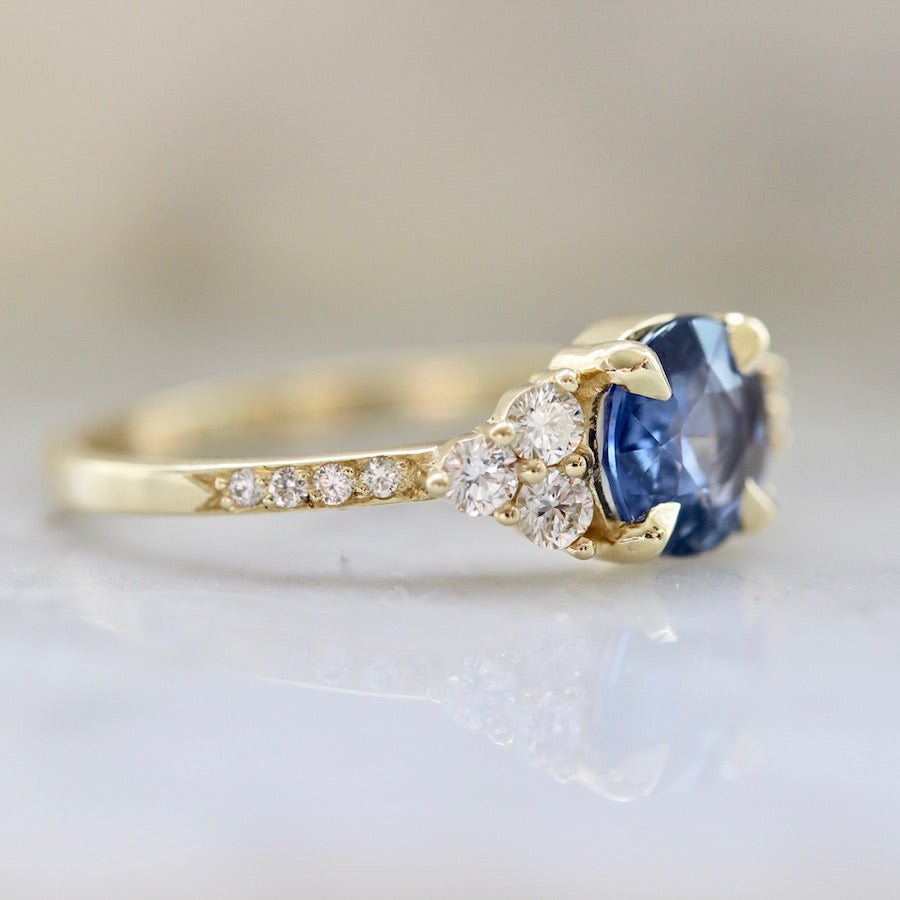
            Blue Spritz Rose Cut Blue Sapphire &amp; Diamond Ring