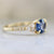 Blue Spritz Rose Cut Blue Sapphire & Diamond Ring