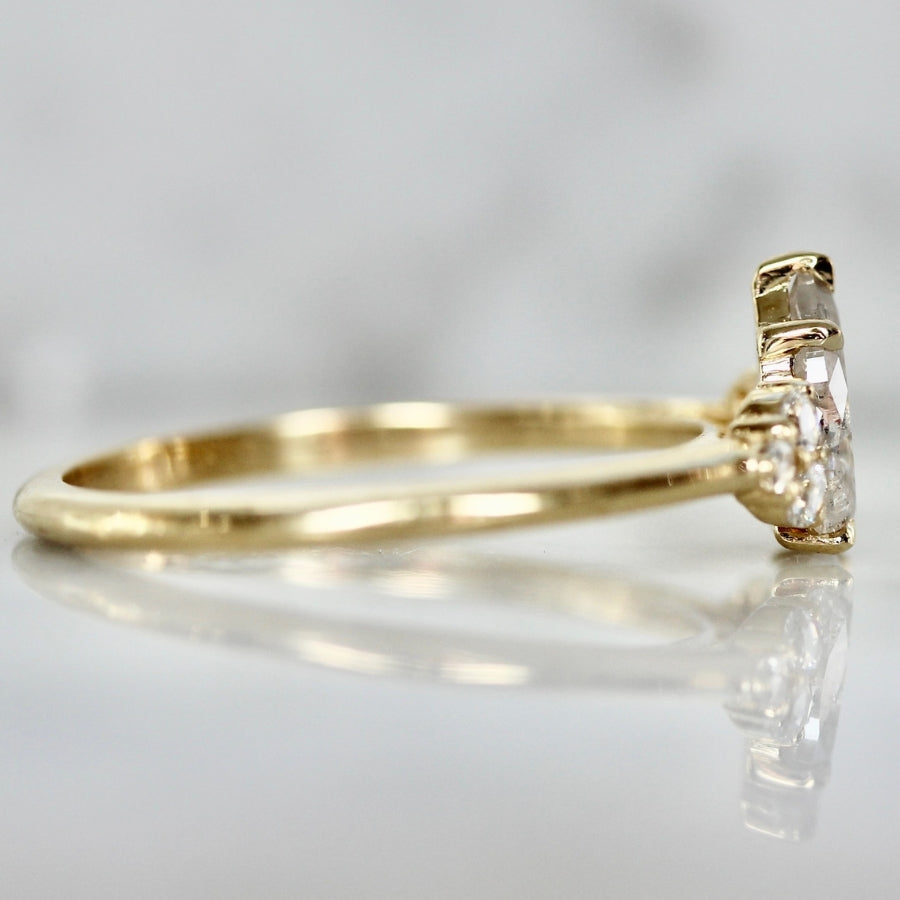 Ice Queen Icy Salt & Pepper Pear Cut Diamond Ring