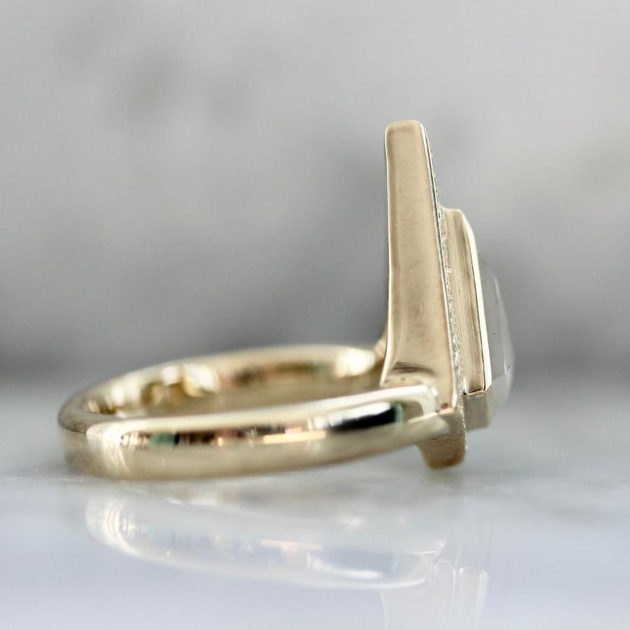 Inner Light Icy White Salt & Pepper Kite Rose Cut Diamond Ring