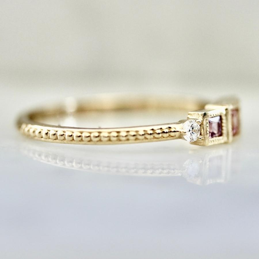 Interlude Pink Princess Cut Sapphire Ring