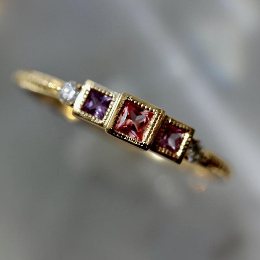 Interlude Pink Princess Cut Sapphire Ring