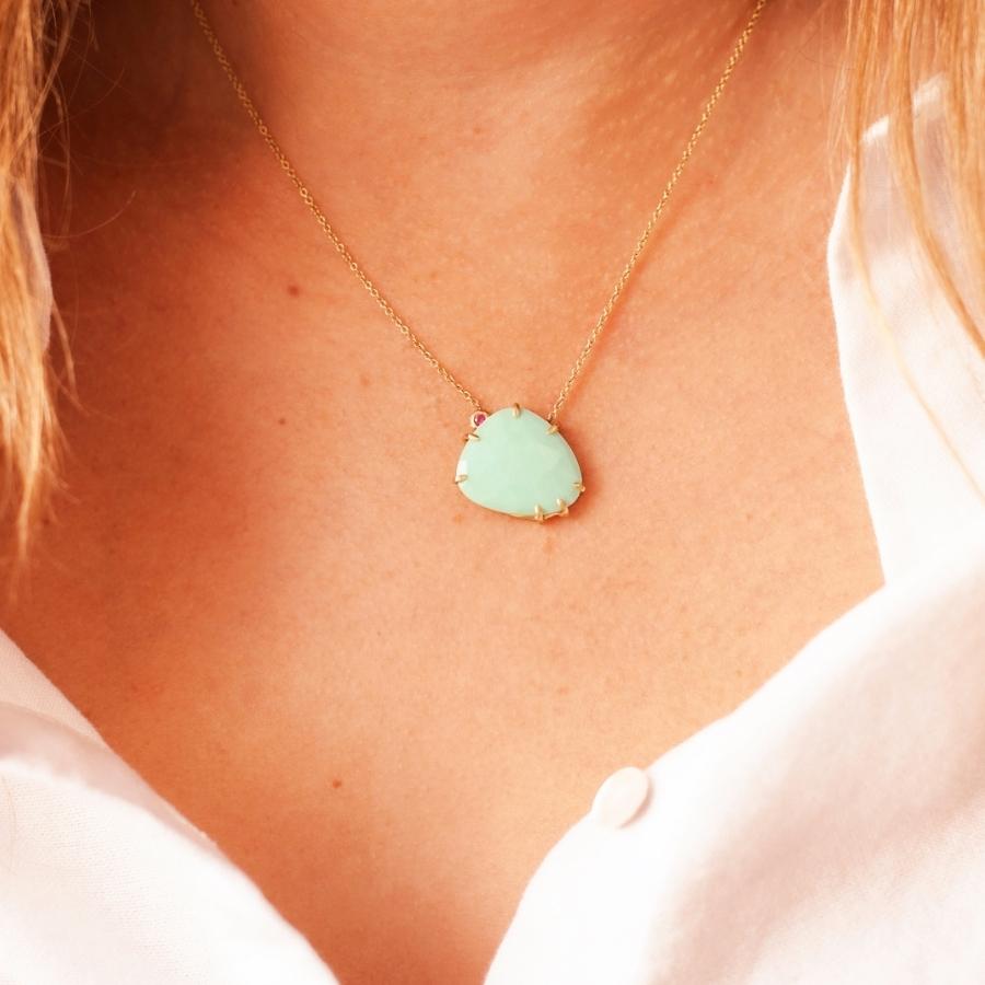 Jilian Maddin Turquoise & Pink Sapphire Pendant