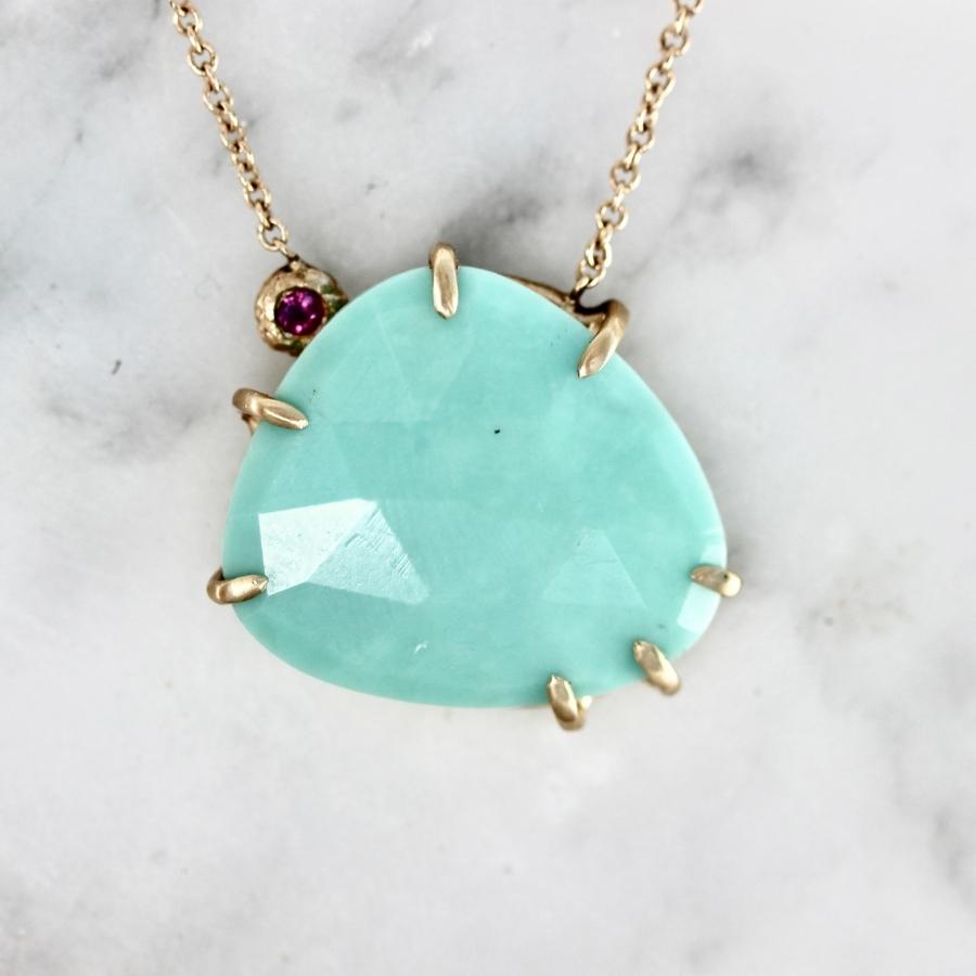 Jilian Maddin Turquoise & Pink Sapphire Pendant