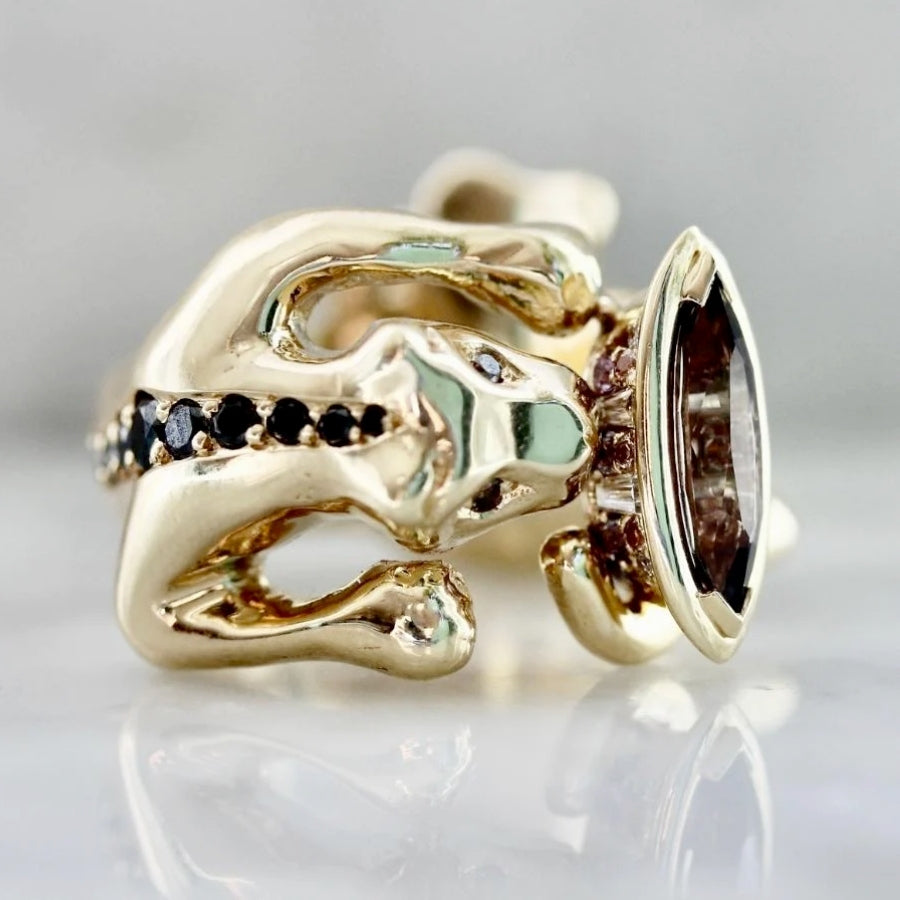 Jungle Queen Mauve Marquise Cut Sapphire Ring