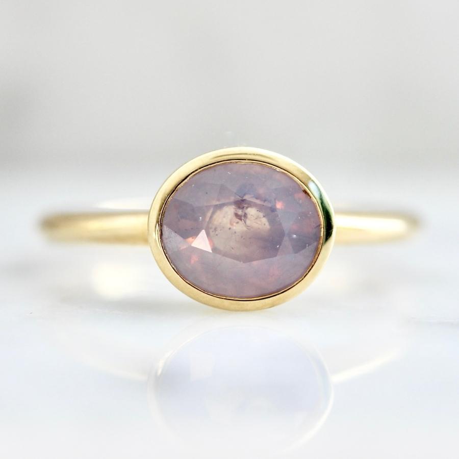 Kelty Pelechytik Pink Opalescent Oval Cut Sapphire Ring