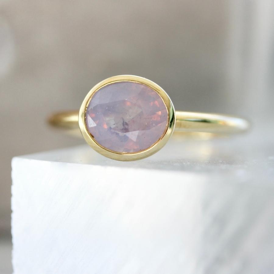 Kelty Pelechytik Pink Opalescent Oval Cut Sapphire Ring